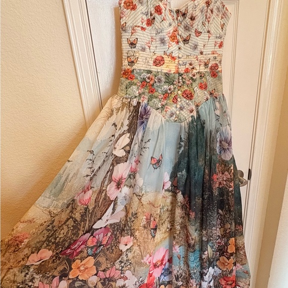 Anthropologie The Muse Basque-Waist Midi Dress. Easter, Garden PArty, Shower! - Picture 8 of 11